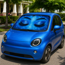 Blue Glitter Lashes Eyes Car Auto Sunshades