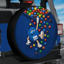 Blue Jeep M&M Chocolate Candy Spill Car Spare Tire Cover