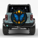 Gothic Blue Morpho Butterfly Sun Moon Jeep Car Spare Tire Cover