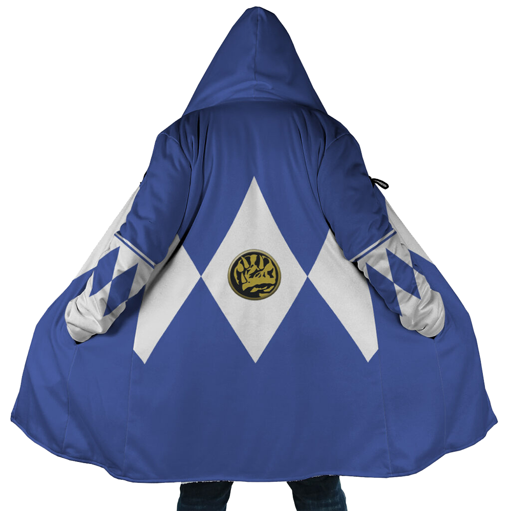 Blue Ranger Mighty Morphin Power Rangers Hooded Fleece Cloak Coat