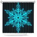 Demon Slayer Akaza Compass Needle Snowflake Shower Curtain