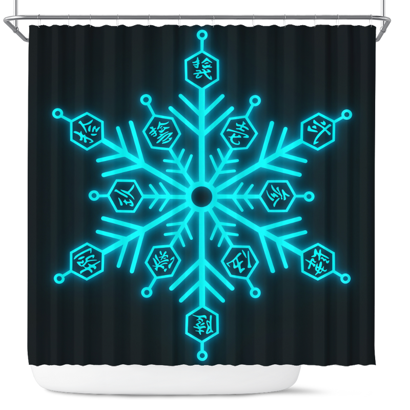 Demon Slayer Akaza Compass Needle Snowflake Shower Curtain