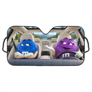 Blue & Purple M&M Chocolate Custom Car Windshield Sunshades