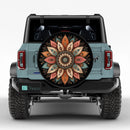 Boho Floral Car Spare Tire Cover