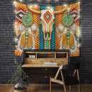 Boho Pattern Cow Skull Tapestry