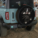 Border Collie Torn Through Car Spare Tire Cover With Camera Hole