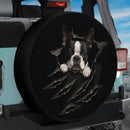 Peeking Boston Terrier Dog Car Spare Tire Cover