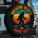 Breaking Heart Retro Bigfoot Car Spare Tire Cover