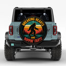 Breaking Heart Retro Bigfoot Car Spare Tire Cover