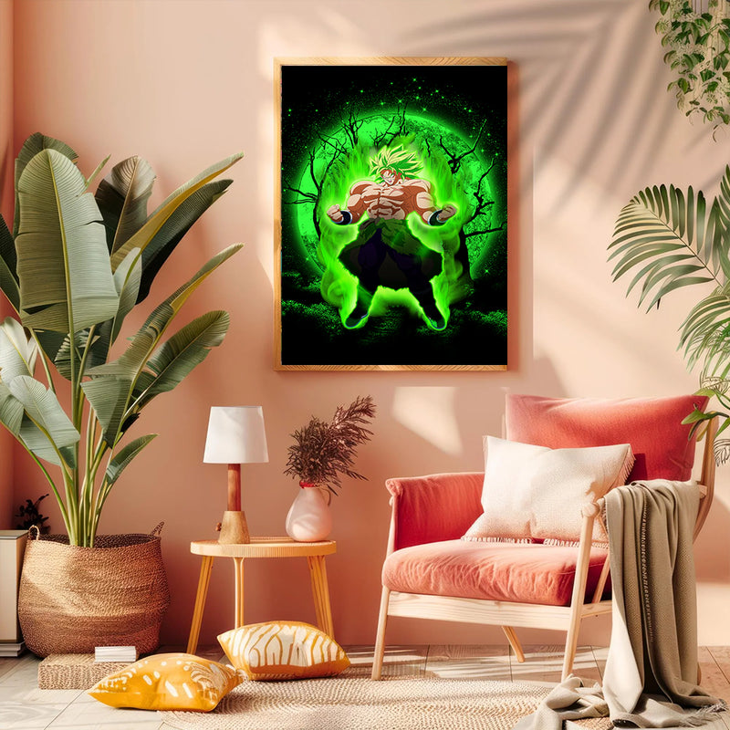 Broly Dragon Ball Anime Moonlight - Living Room - Canvas Wall Art - Print - Wall Decor