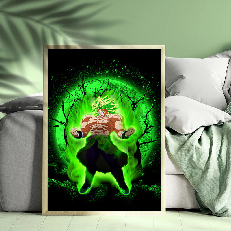 Broly Dragon Ball Anime Moonlight - Living Room - Canvas Wall Art - Print - Wall Decor