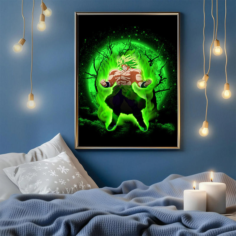 Broly Dragon Ball Anime Moonlight - Living Room - Canvas Wall Art - Print - Wall Decor