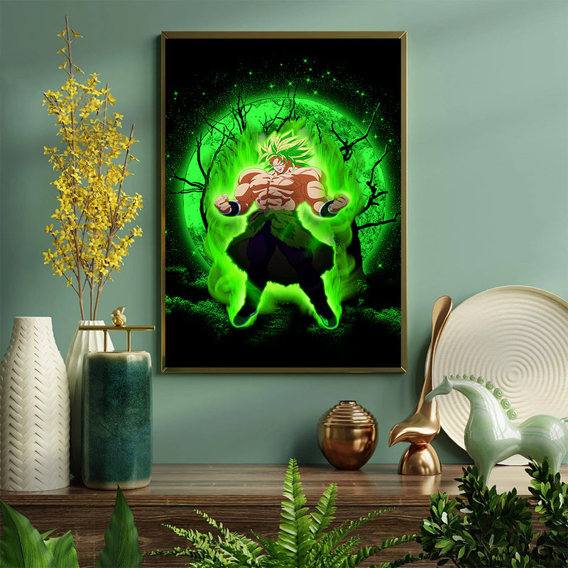 Broly Dragon Ball Anime Moonlight - Living Room - Canvas Wall Art - Print - Wall Decor