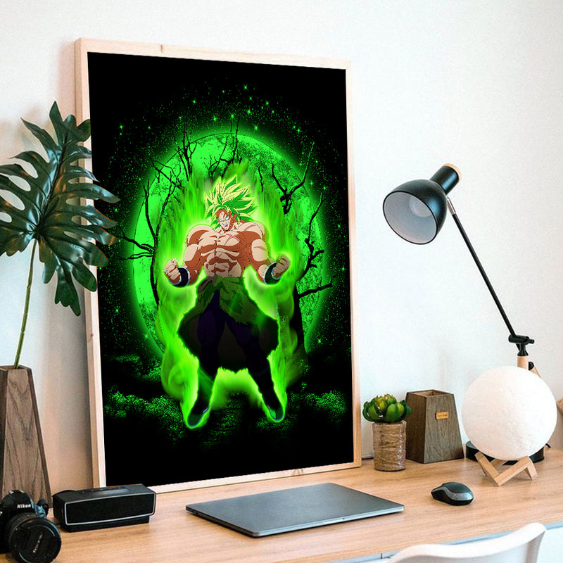 Broly Dragon Ball Anime Moonlight - Living Room - Canvas Wall Art - Print - Wall Decor