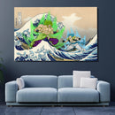 Broly Vs Gogeta Dragon Ball The Great Wave Japan - Living Room - Canvas Wall Art - Print - Wall Decor