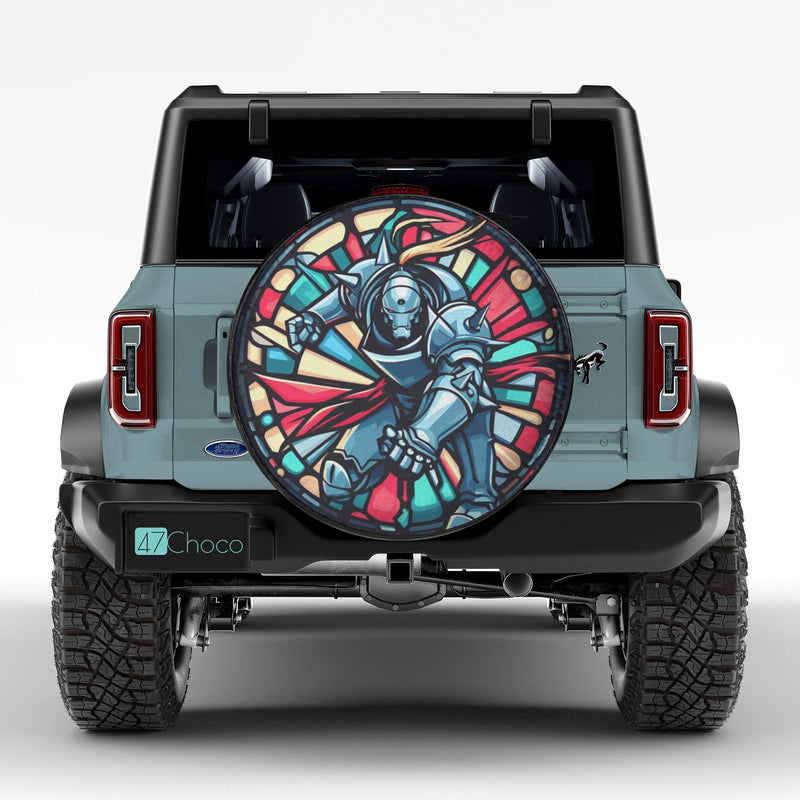 Alphonse Elric Fullmetal Alchemist Japan Anime Stained Glass Jeep Car Spare Tire Cover