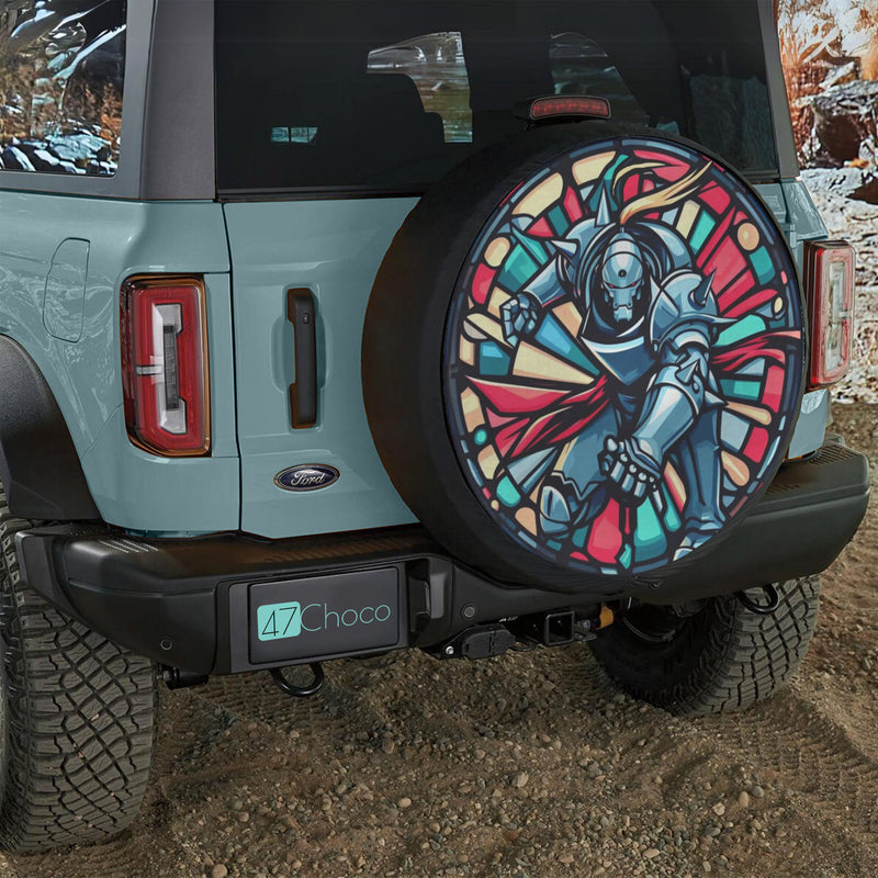 Alphonse Elric Fullmetal Alchemist Japan Anime Stained Glass Jeep Car Spare Tire Cover