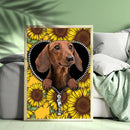 Cute Dachshund Sunflower - Living Room - Canvas Wall Art - Print - Wall Decor