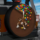 Brown Jeep M&M Chocolate Candy Spill Car Spare Tire Cover