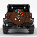 Brown Jeep M&M Chocolate Candy Spill Car Spare Tire Cover