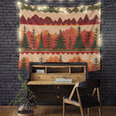 Brown Tree Stripe Fabric Patterr Tapestry