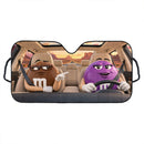 Brown & Purple M&M Chocolate Custom Car Windshield Sunshades