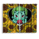 Bulbasaur Pokemon Sunflower Zipper Window Curtain