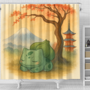 Pokemon Bulbasaur Japan Cherry Blossom Shower Curtain