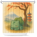 Pokemon Bulbasaur Japan Cherry Blossom Shower Curtain