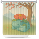 Venusaur Bulbasaur Japan Cherry Blossom Pokemon Shower Curtain