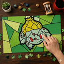 Bulbasaur Pokemon Stained Glass Jigsaw Puzzle