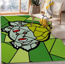Bulbasaur Pokemon Stained Glass Rectangular Area Rug