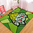 Bulbasaur Pokemon Stained Glass Rectangular Area Rug