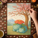 Bulbasaur Cherry Blossom Japan Art Jigsaw Puzzle