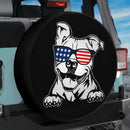 Bulldog USA Flag Sunglasses Car Spare Tire Cover