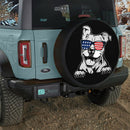Bulldog USA Flag Sunglasses Car Spare Tire Cover