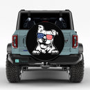 Bulldog USA Flag Sunglasses Car Spare Tire Cover
