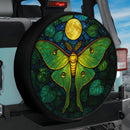 Butterfly Luna Under Moonlight Stained Glass Jeep Car Spare Tire Cover