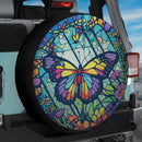Butterfly Stained Glass Jeep Car Spare Tire Cover