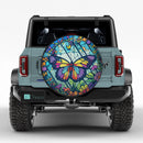 Butterfly Stained Glass Jeep Car Spare Tire Cover