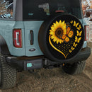 Butterfly Sunflower Heart Car Spare Tire Cover