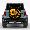 Butterfly Sunflower Heart Car Spare Tire Cover