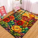 Cactus Stained Glass Rectangular Area Rug