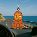 Calcifer Ghibli Mandala Meditating Yoga Lotus Car Ornament Custom Car Accessories Decorations