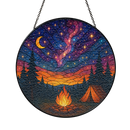 Camfire Starry Night Round Stained Glass Suncatcher