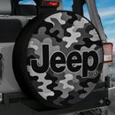 Camo B&W Jeep Custom Wheel Cover With Camera Hole