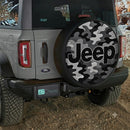 Camo B&W Jeep Custom Wheel Cover With Camera Hole