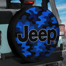 Camo Blue Jeep Car Spare Tire Cover