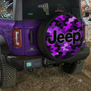 Camo Purple Jeep Custom Wheel Cover With Camera Hole