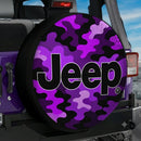 Camo Purple Jeep Custom Wheel Cover With Camera Hole